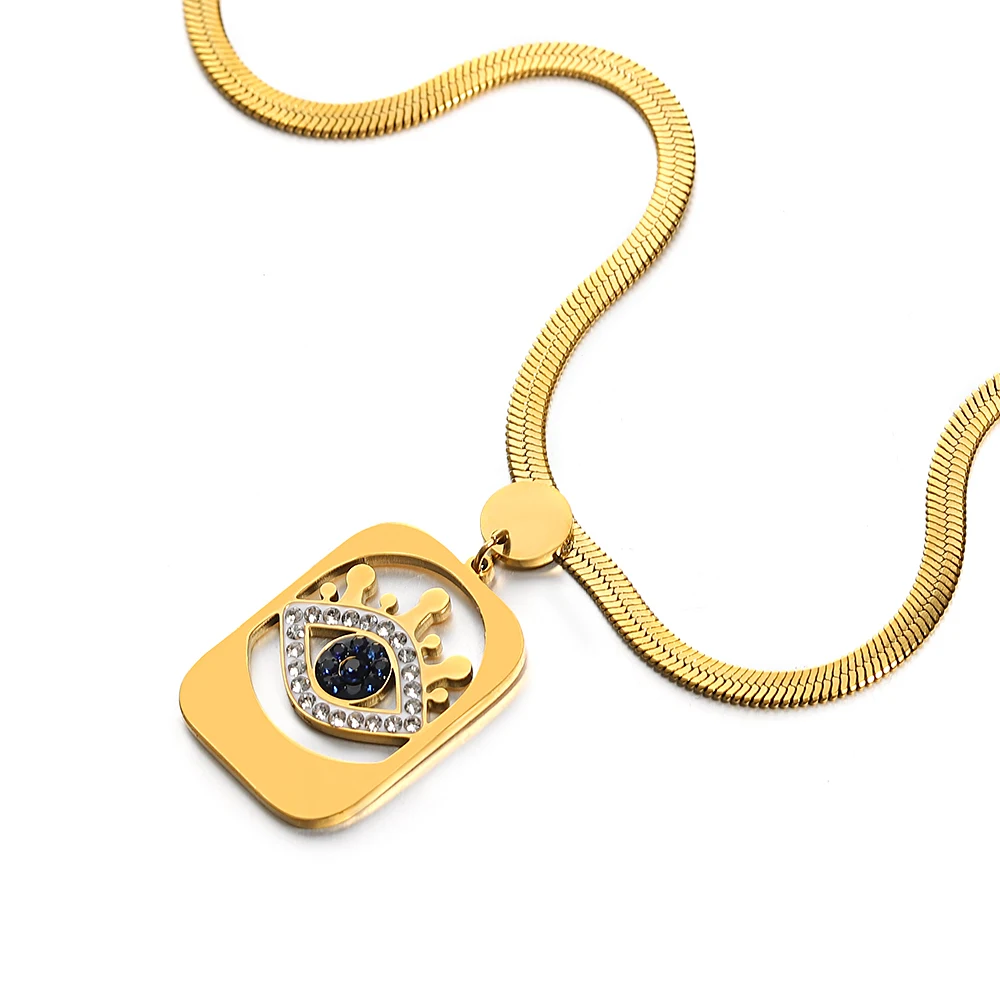 Collier pendentif œil doré