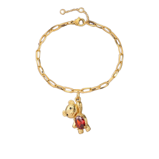 Bracelet chaîne à pendentif ourson doré
