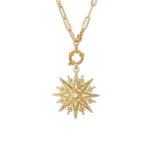 Collier étoile doré strass