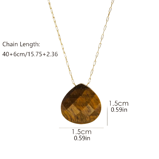 Collier avec pendentif en pierre naturelle œil de tigre