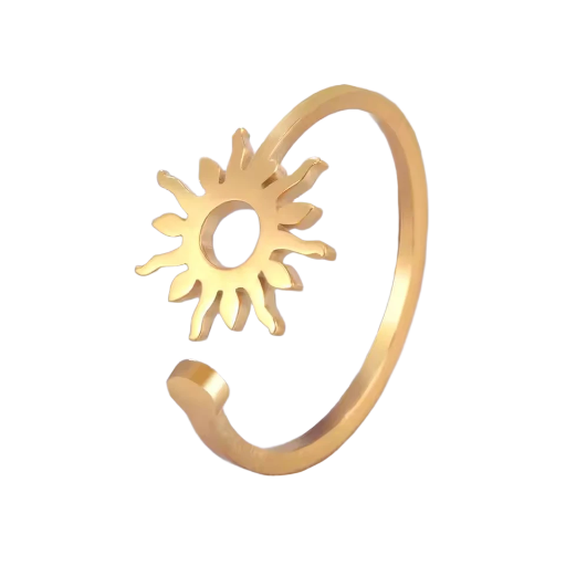 Bague soleil dorée