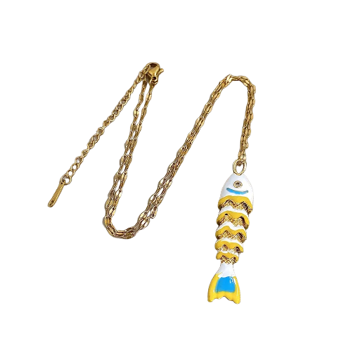 Collier poisson en or