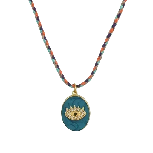Collier avec pendentif œil porte-bonheur