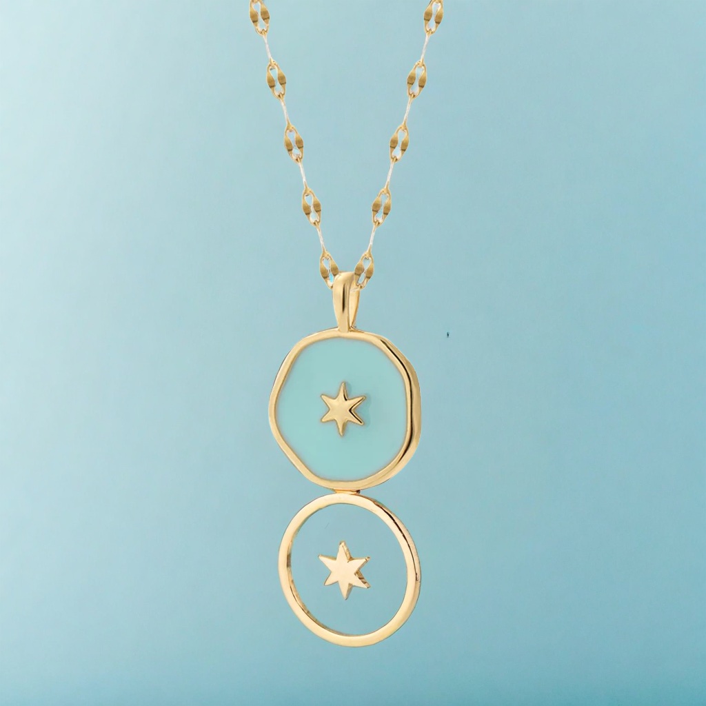 Collier pendentif étoile turquoise