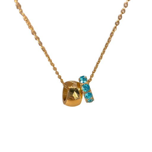 Collier en or avec pendentifs cristaux