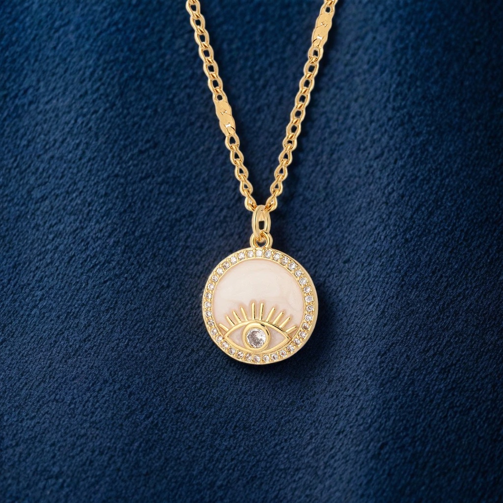 Collier pendentif oeil en nacre