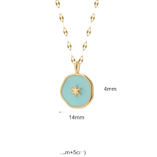 Collier pendentif étoile turquoise