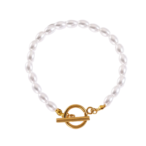 Bracelet perles fermoir T