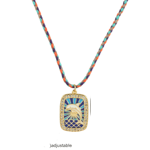 Collier pendentif dauphin doré