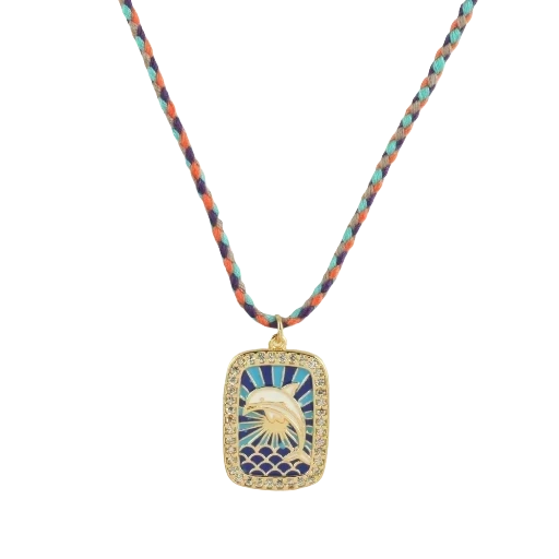 Collier pendentif dauphin doré