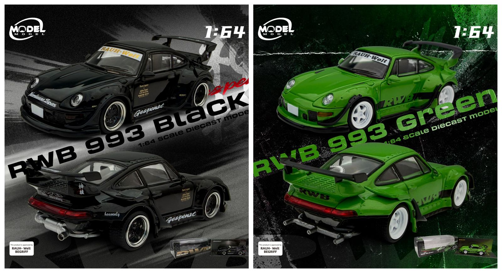 ModelModel MM 1:64 Rauh-Welt RWB993 Widebody GT Wing