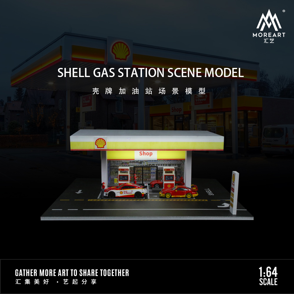 MoreArt 1:64 Shell Gas Station Scene