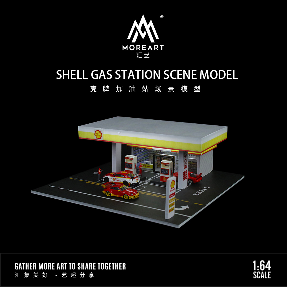 MoreArt 1:64 Shell Gas Station Scene