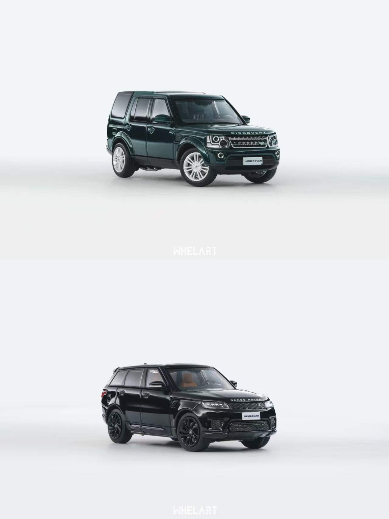 WHELART 1/64 Land Rover Range Rover Sport Metallic Black、Land Rover Discovery4 British Green