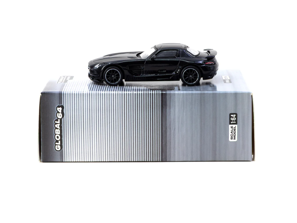 Tarmac Works 1/64 Mercedes-Benz SLS AMG Coupé Black Series Black Metallic - Singapore Special Edition - GLOBAL64