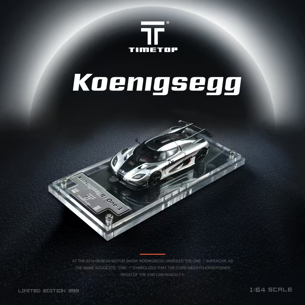 TIMETOP Koenigsegg One 1 - Silver - Gift Box Edition