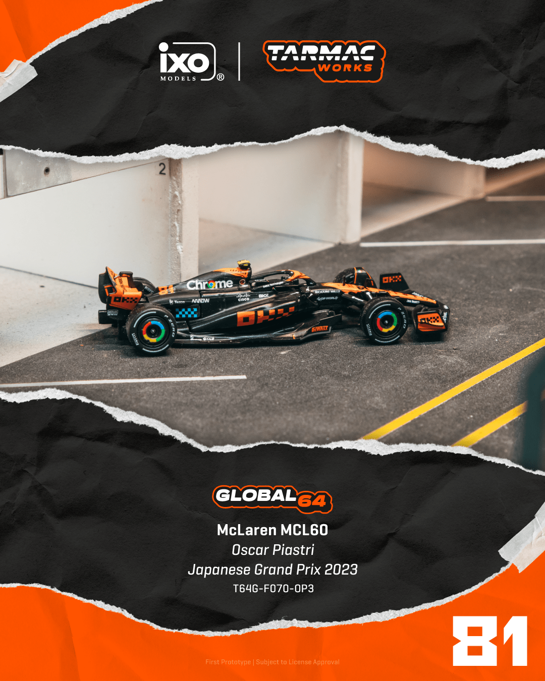 McLaren MCL60, Japanese Grand Prix 2023, Oscar Piastri | Collaboration model with IXO models