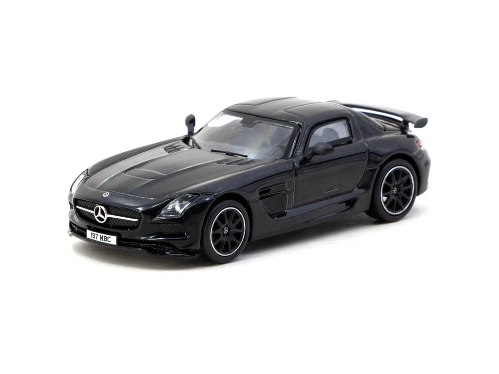 Tarmac Works 1/64 Mercedes-Benz SLS AMG Coupé Black Series Black Metallic - Singapore Special Edition - GLOBAL64
