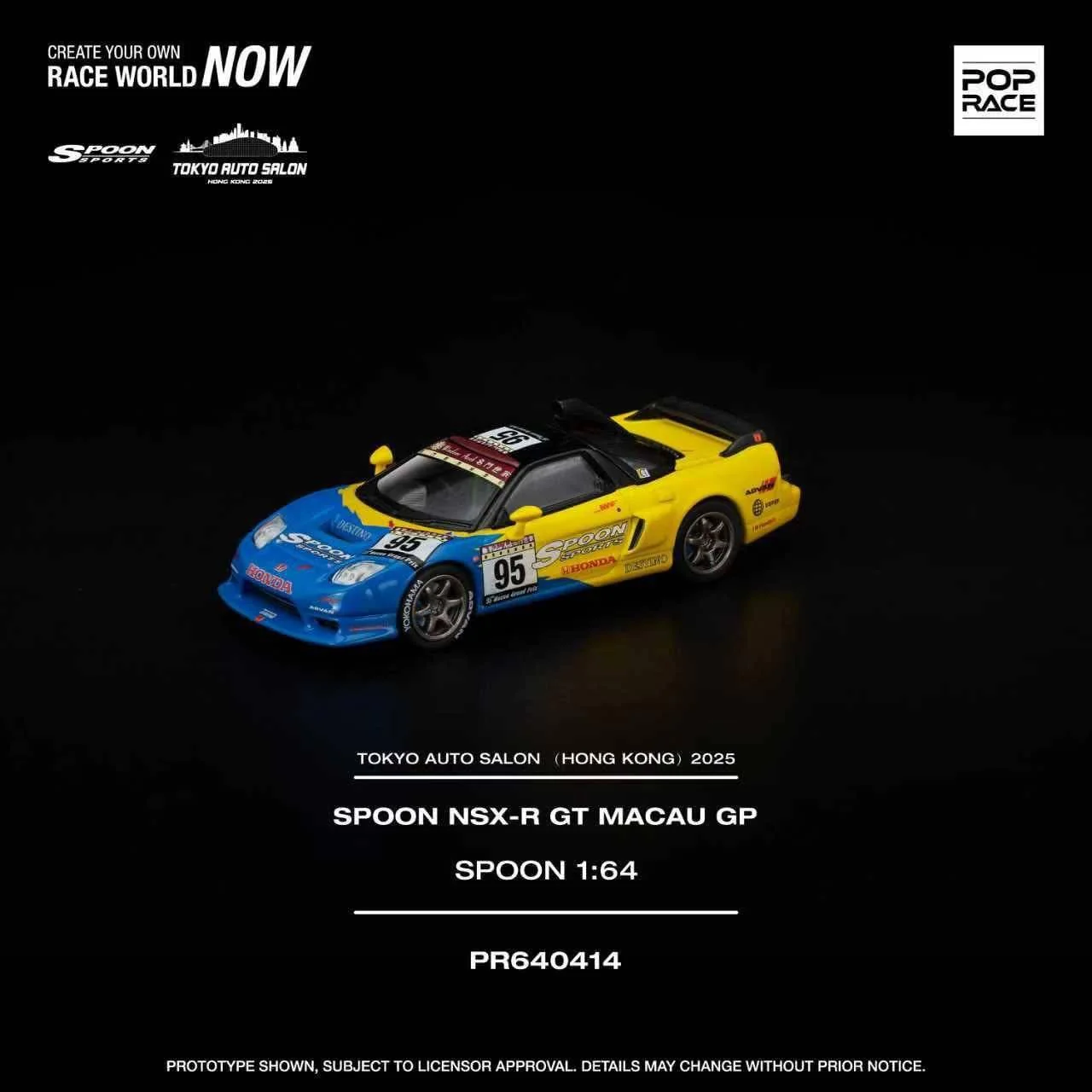 Pop Race 1:64 Scale Spoon NSX-R GT Macau GP