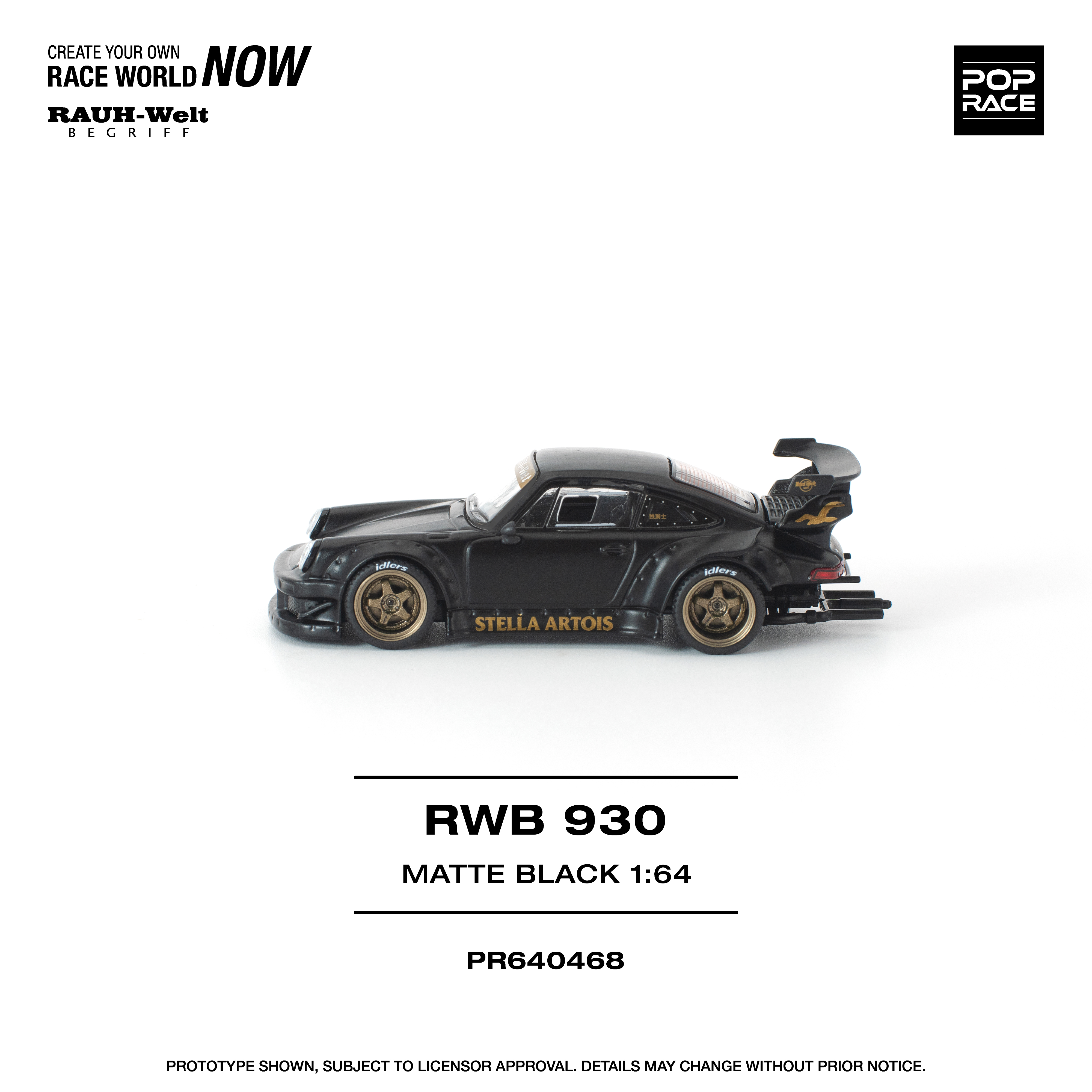 POP RACE RWB 930 MATTE BLACK "STELLA ARTOIS" NEW TOOLING