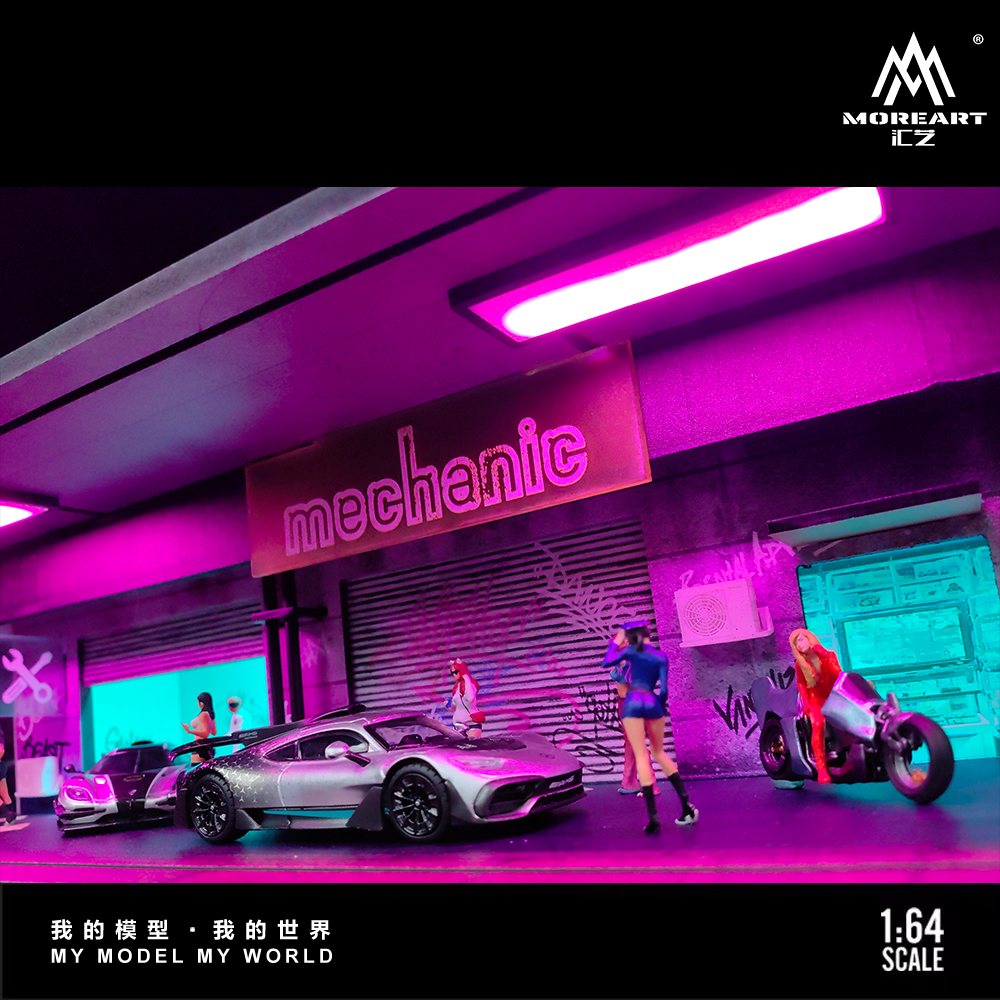 MoreArt 1:64 Cyberpunk 02 Lighted Model Set