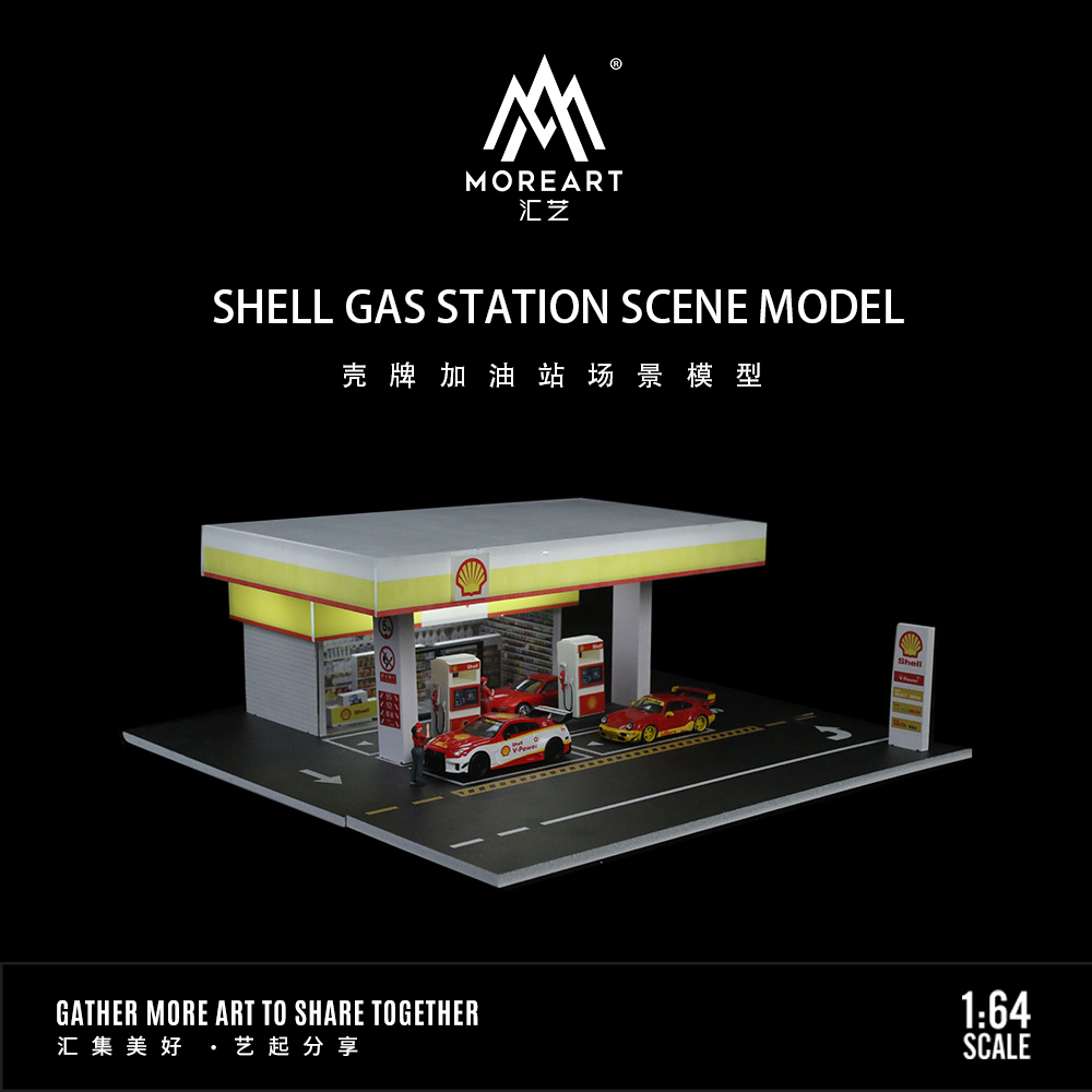 MoreArt 1:64 Shell Gas Station Scene