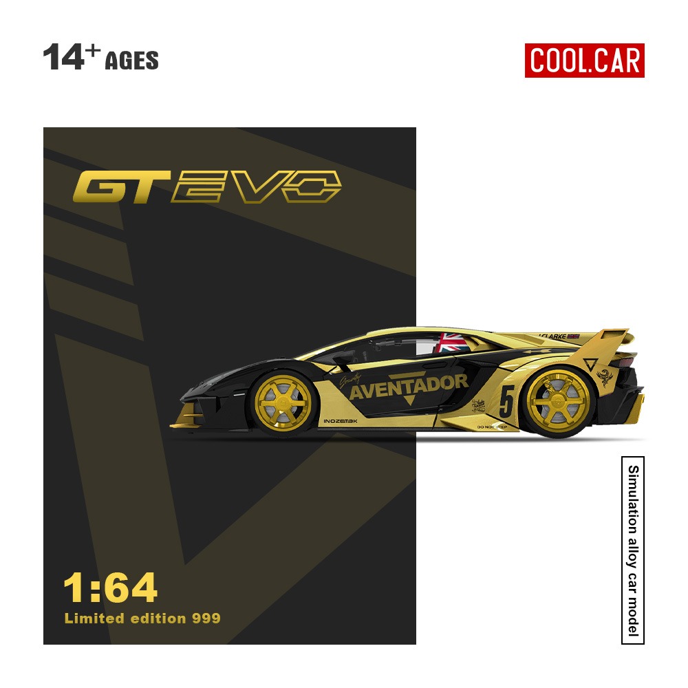 Cool Car Lamborghini GTEVO V5 black and gold painted 