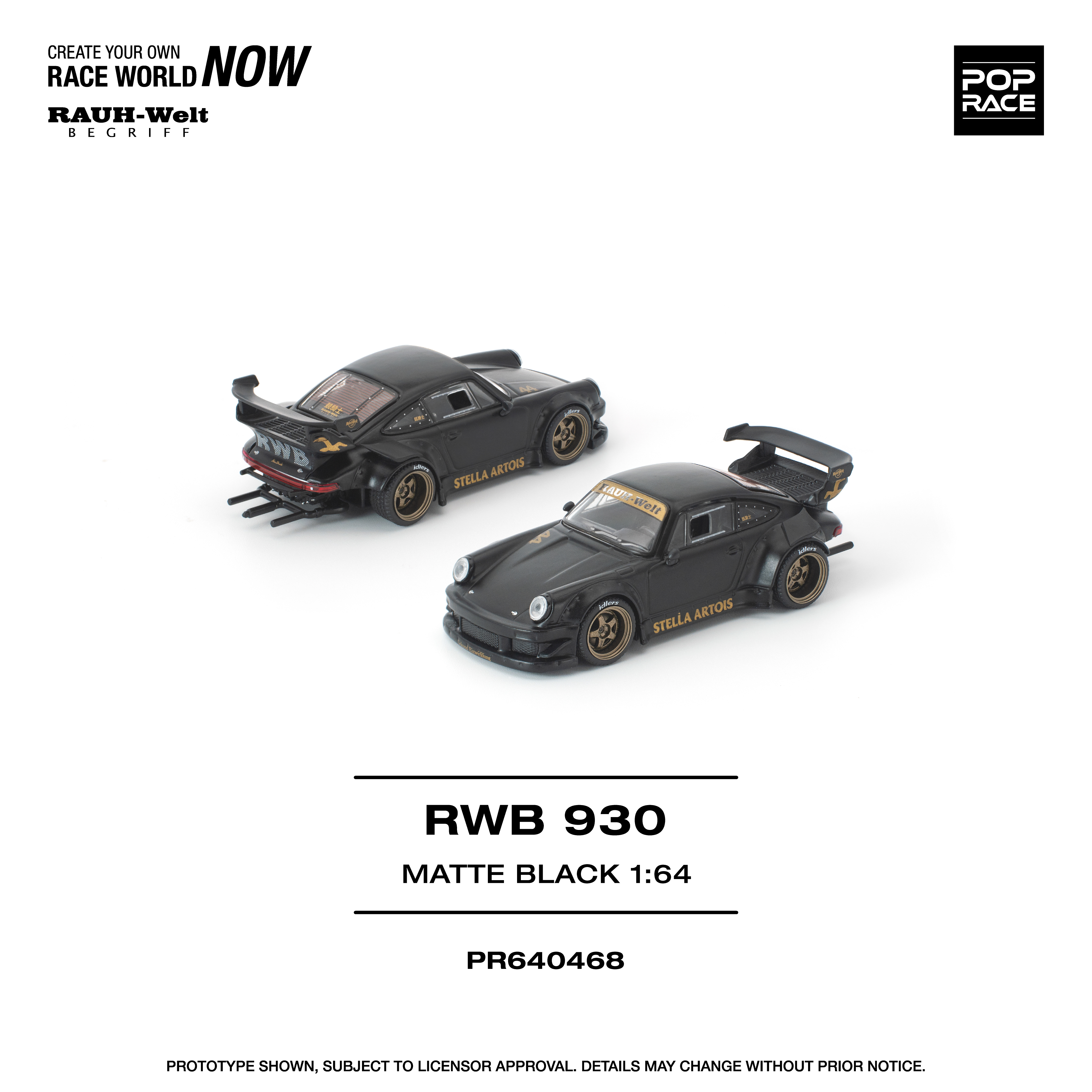 POP RACE RWB 930 MATTE BLACK "STELLA ARTOIS" NEW TOOLING