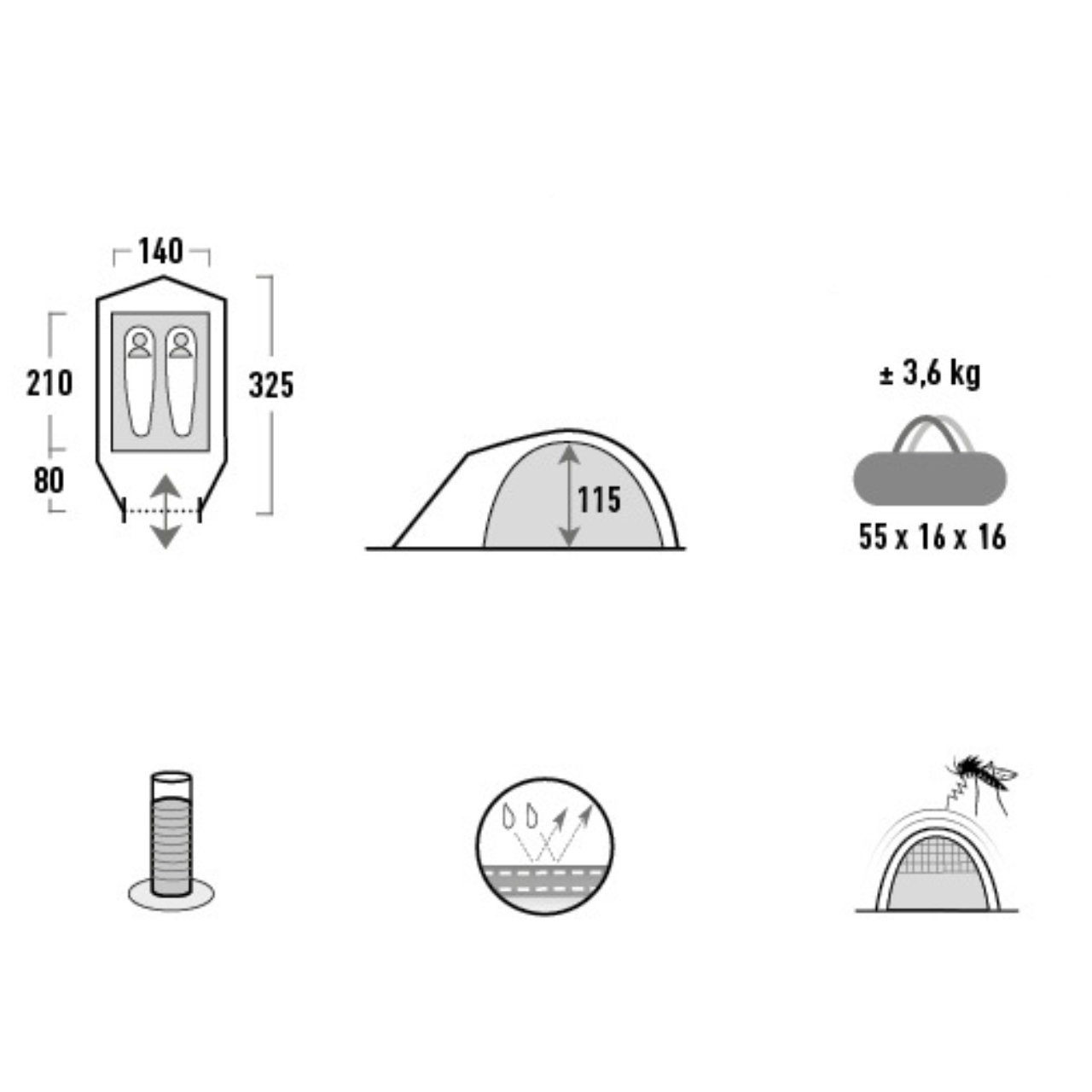 Palapinė High Peak Dvivietė