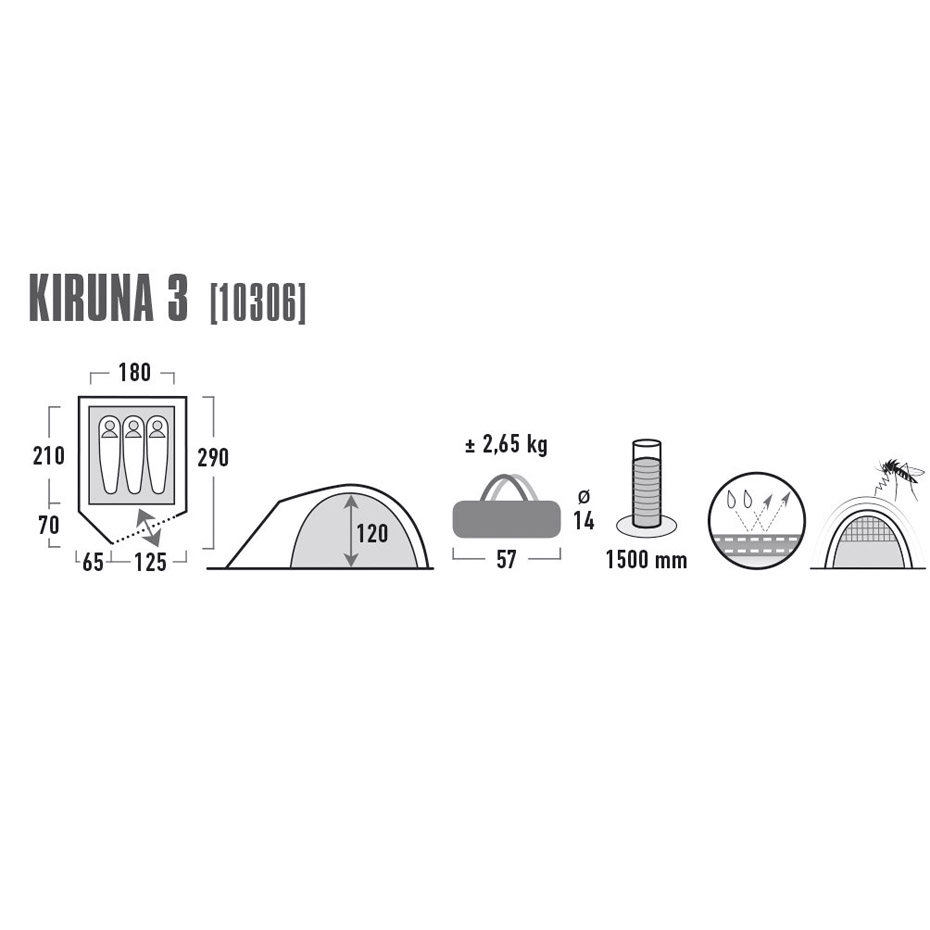 Palapinė High Peak Trivietė