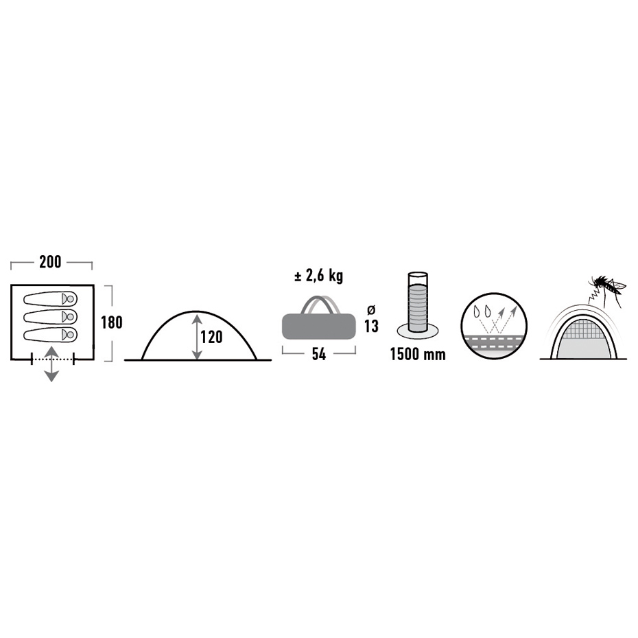 Palapinė High Peak Trivietė