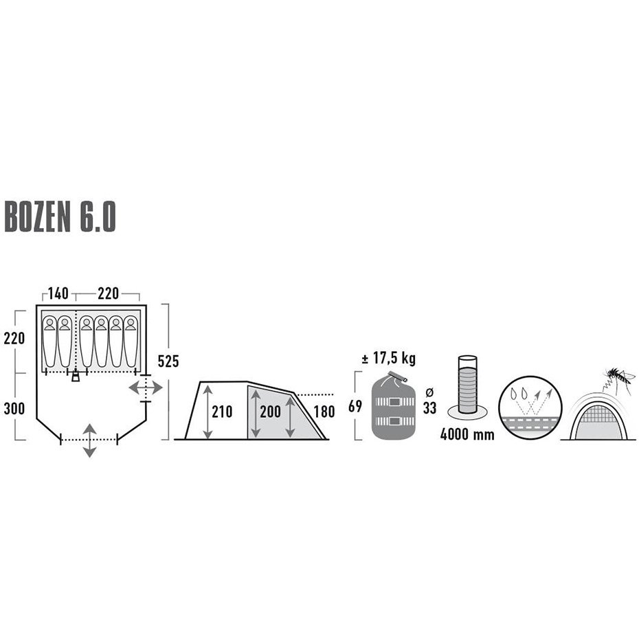 Palapinė High Peak Šešiavietė