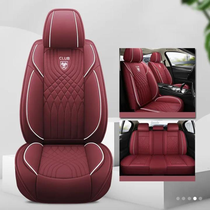 Fundas de asiento de coche de cuero rojo 5 ASIENTOS