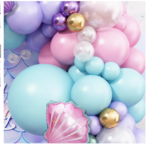 Set de Globos 101 piezas Decorativos Sirena
