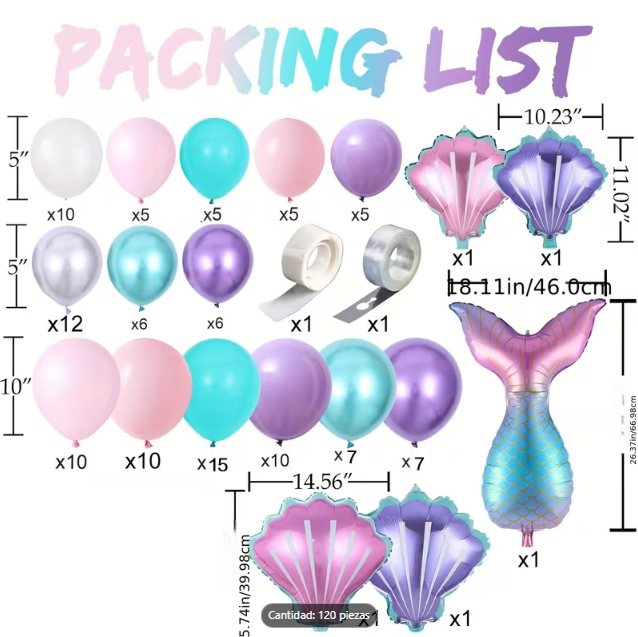 118 piezas Kit de Globos Lila y Morado