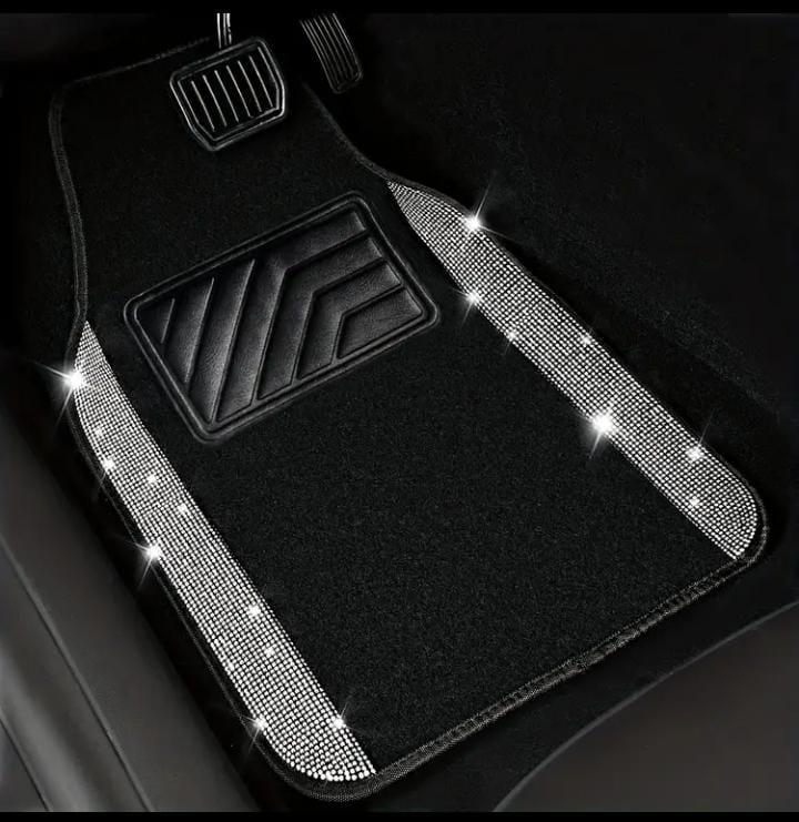 4 PZ Alfombrillas para coche con detalles rosados