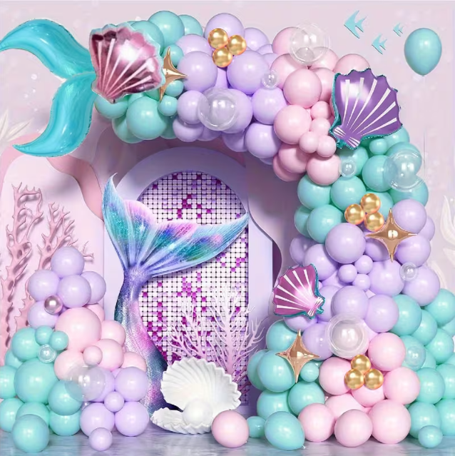118 piezas Set Arco de Globos Sirena