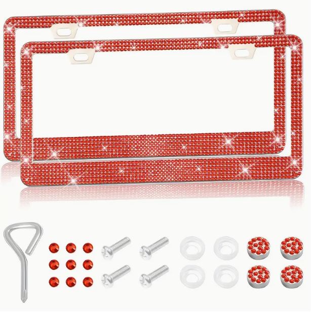 Marcos de matrícula con diamantes de imitación 