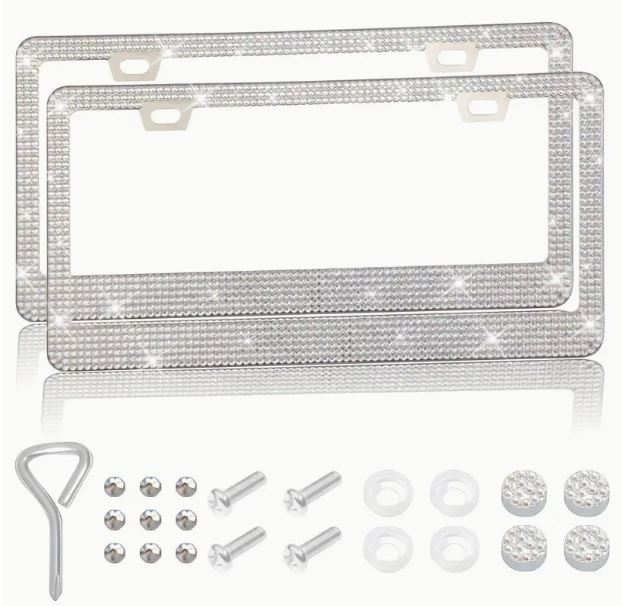 Marcos de matrícula con diamantes de imitación 