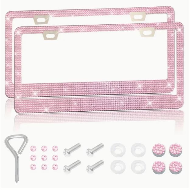 Marcos de matrícula con diamantes de imitación 