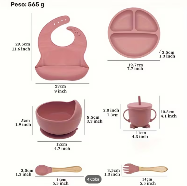 Set dealimentacion para bebé rosa