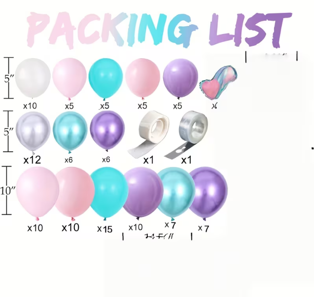 118 piezas Kit de Globos Lila y Morado