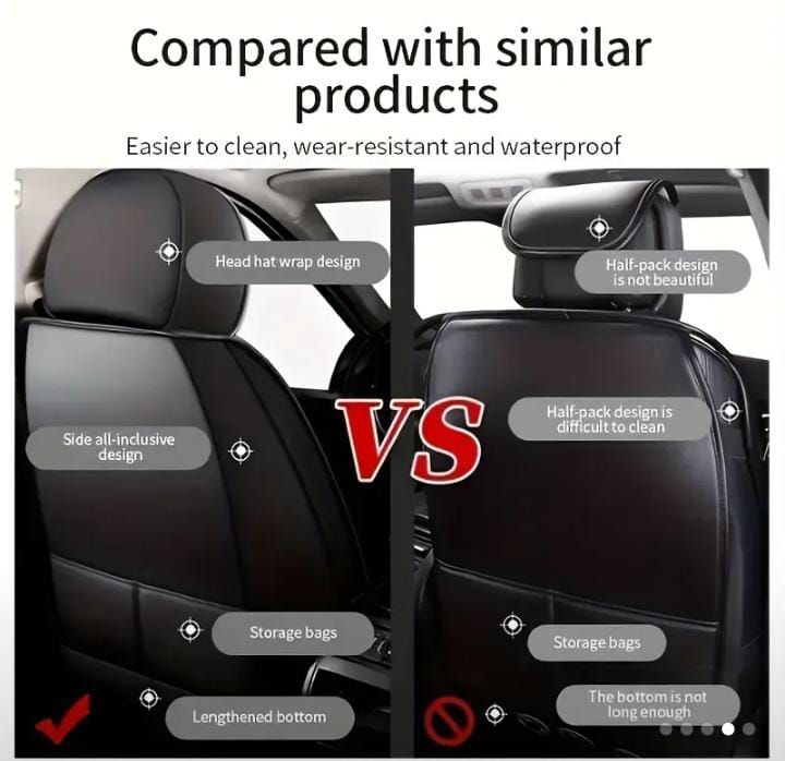 Fundas de asiento de coche de cuero rojo 5 ASIENTOS