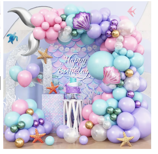 Set de Globos 101 piezas Decorativos Sirena