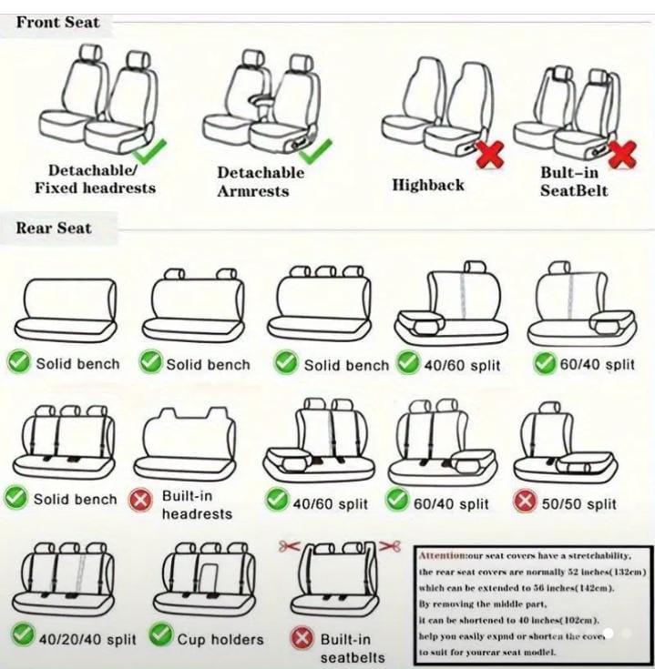 Fundas universales para 5 asientos de coche