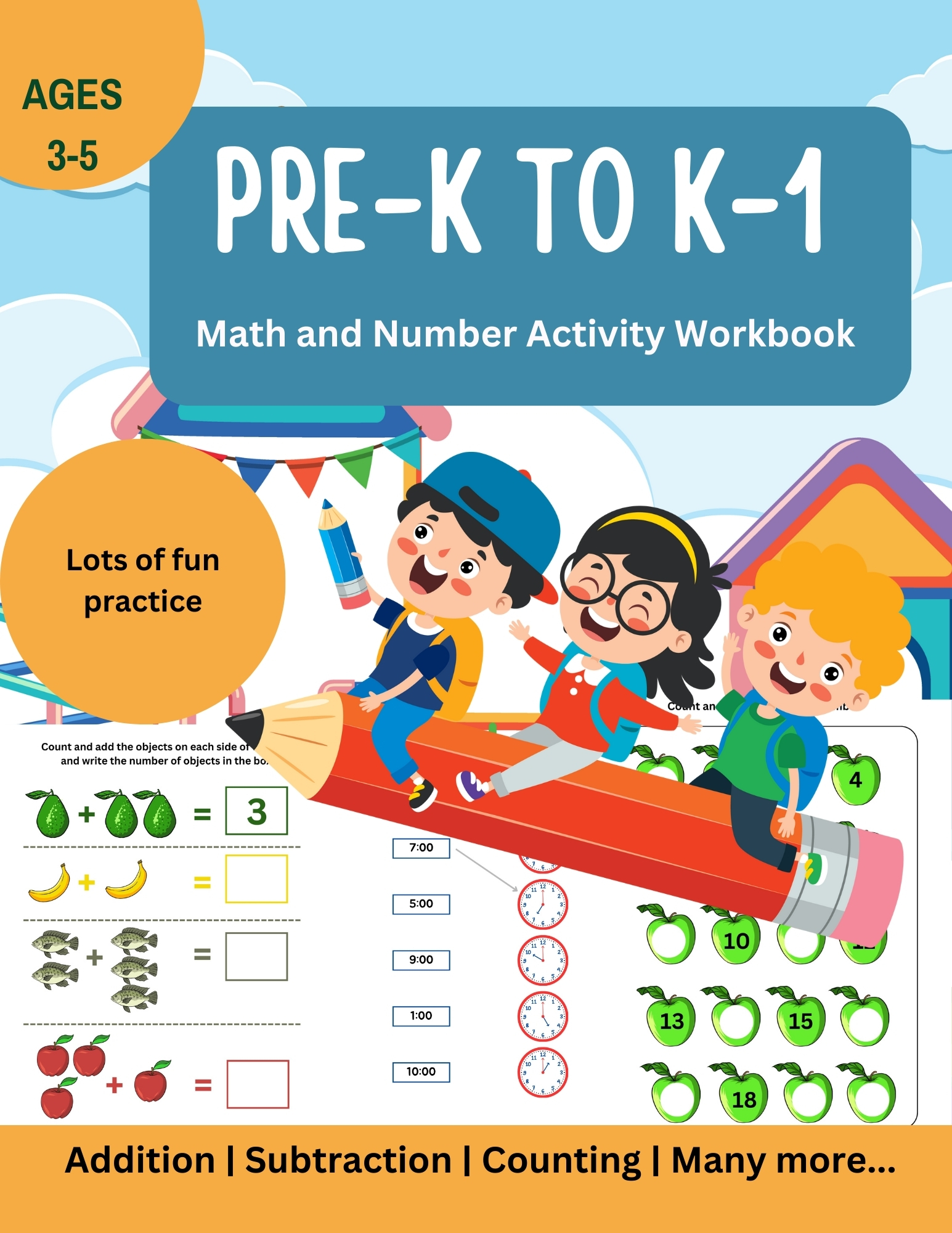 Pre-K to K-1 Math and Number Activity Workbook