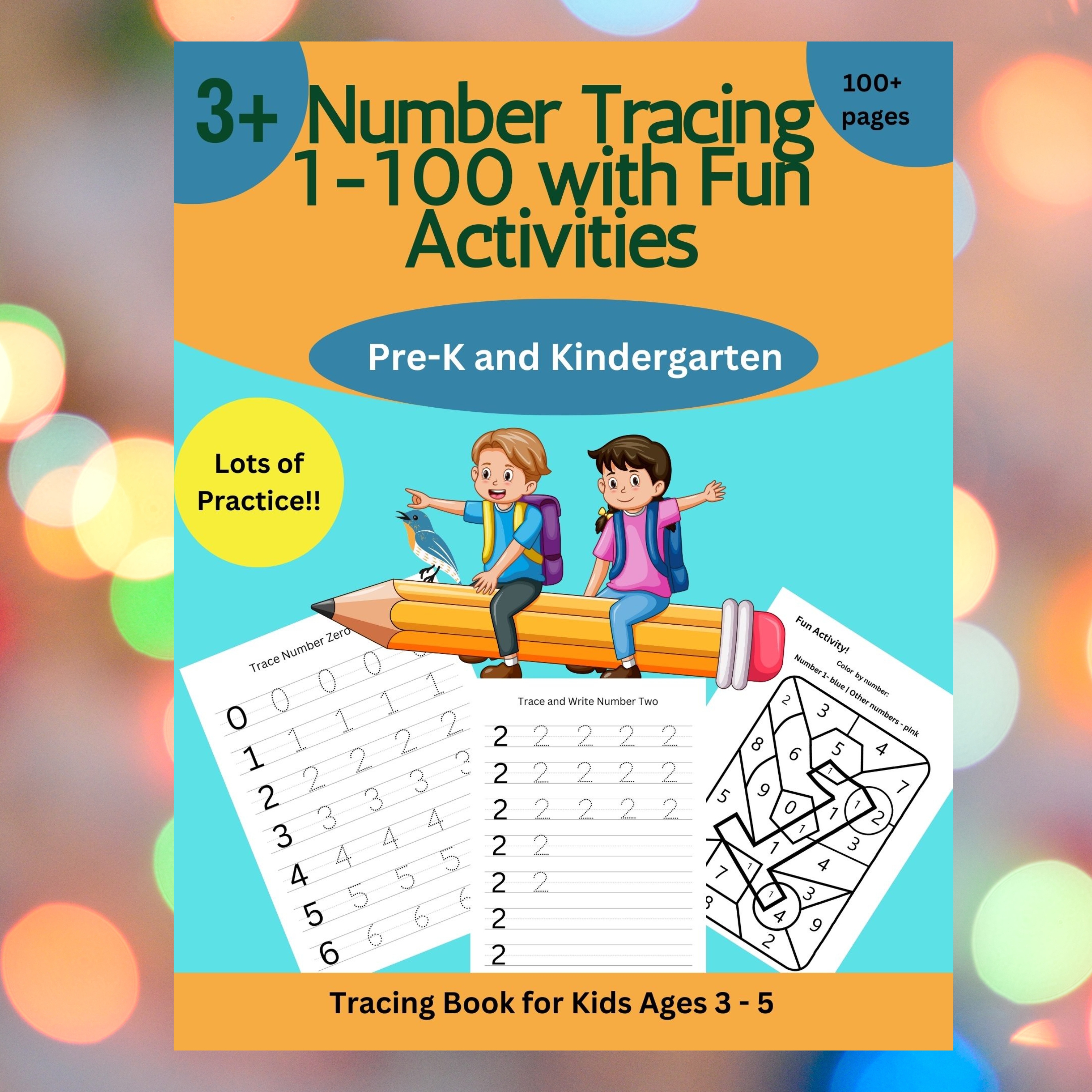 Number Tracing 1 - 100 with Fun Coloring Activity