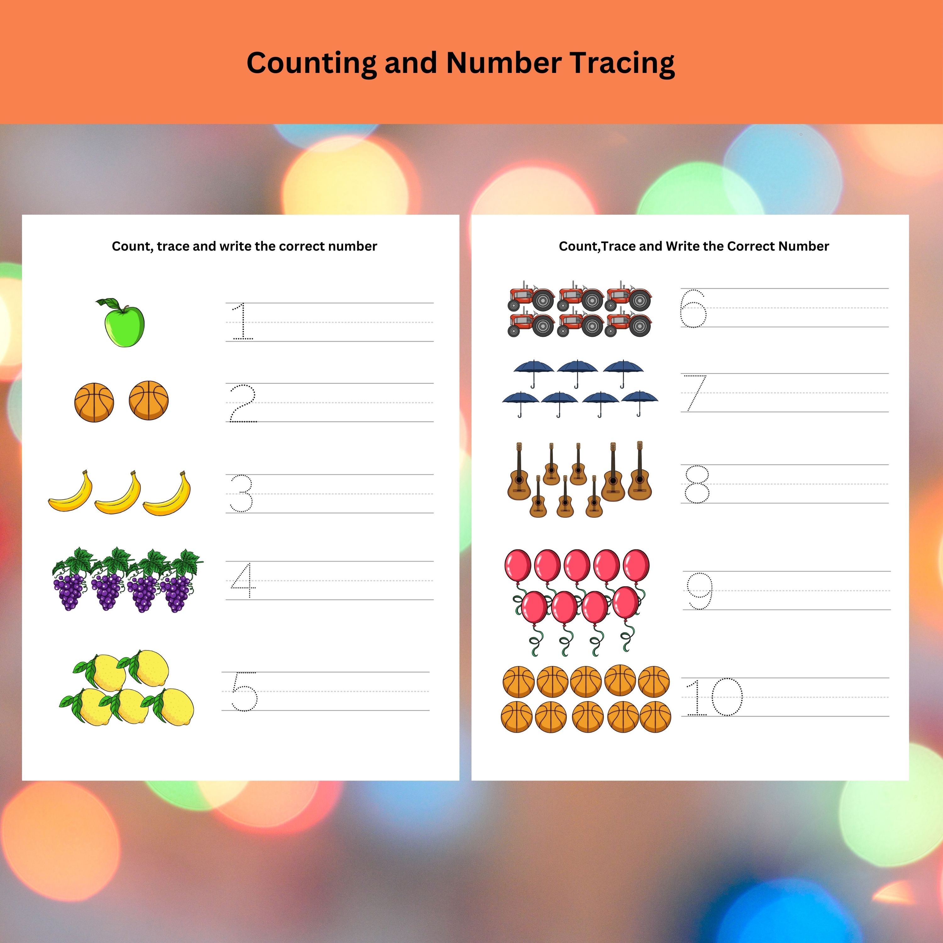 Pre-K to K-1 Math and Number Activity Workbook
