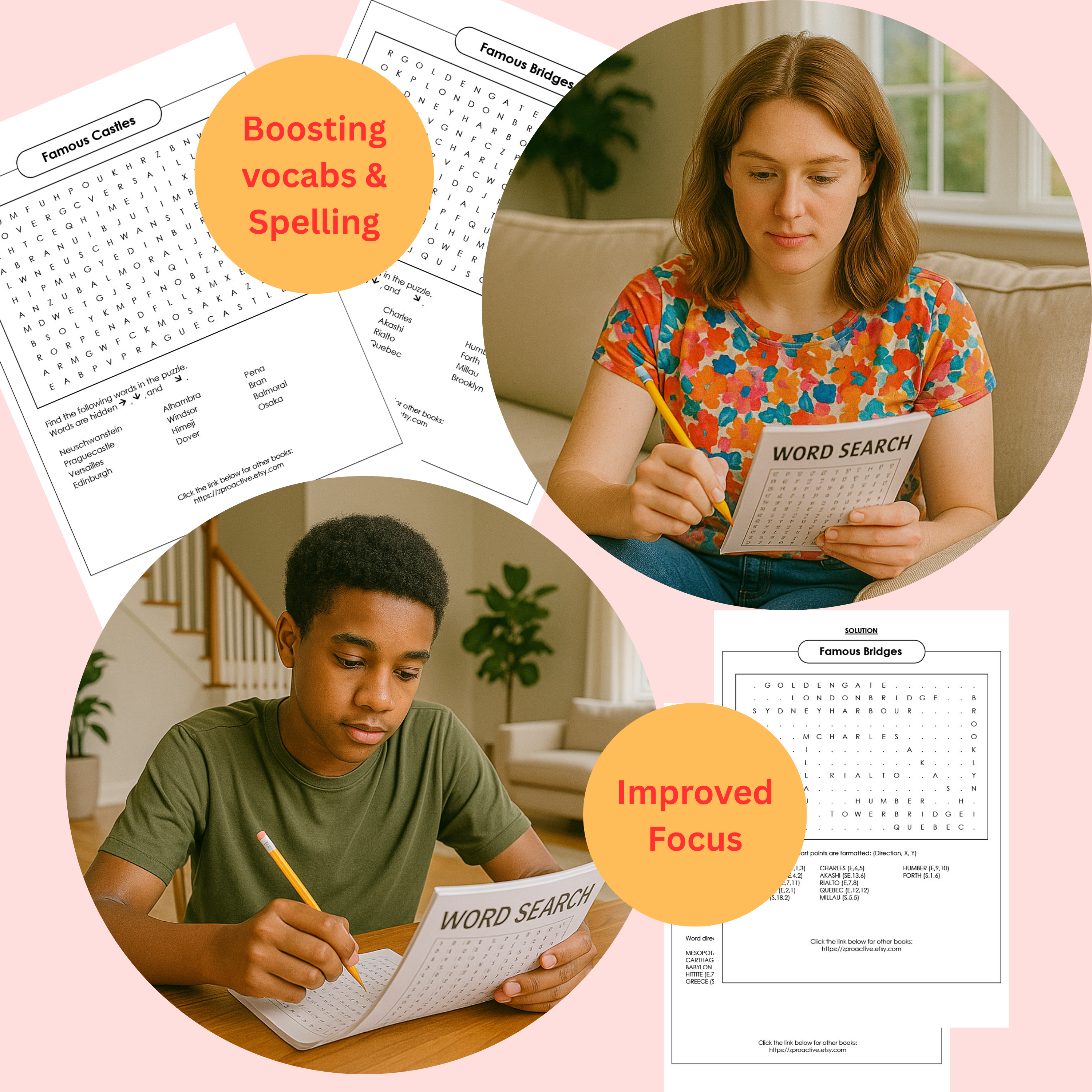100 Page Relaxing Word Search Puzzles for Adults, Seniors & Teens