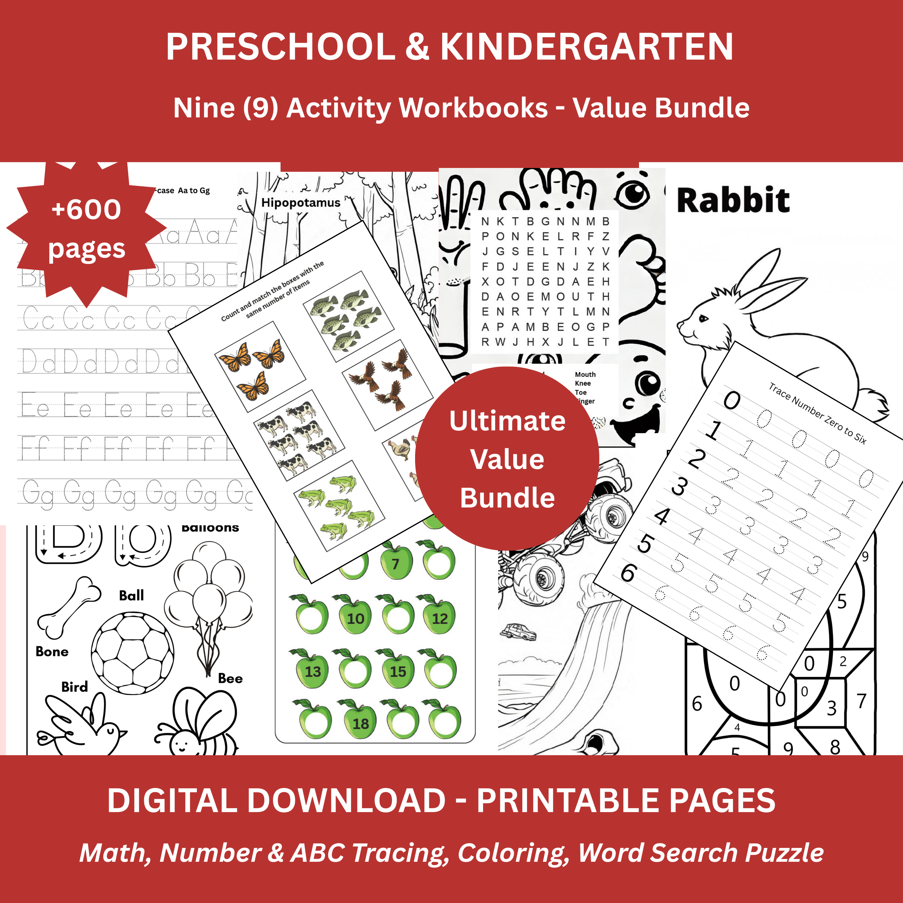 Preschool Pre-K & Kindergarten Learning Bundle